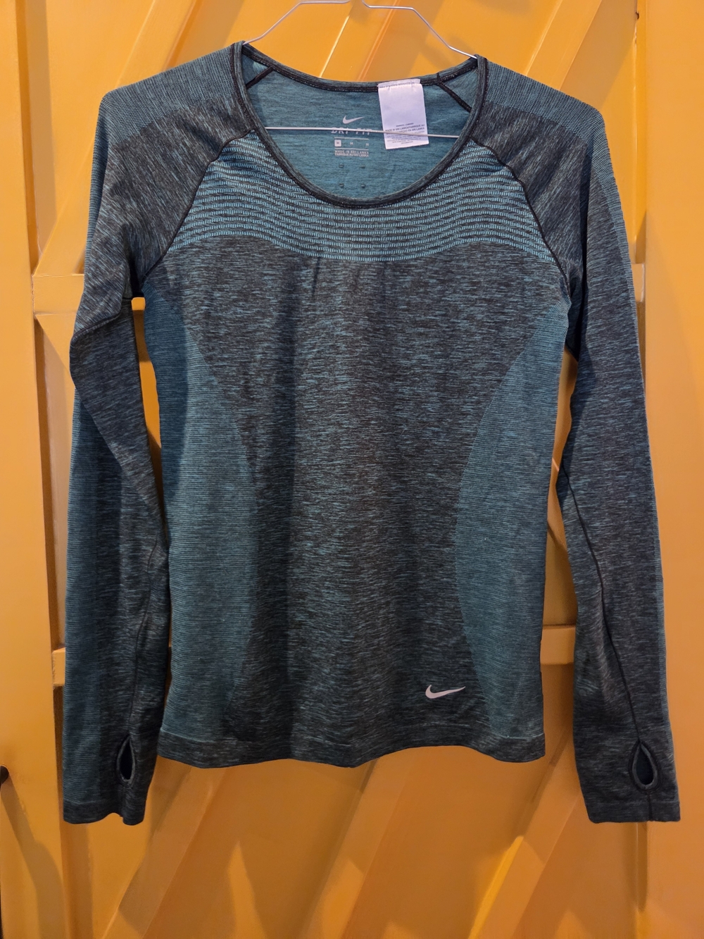 Nike Dri-fit Womens Long Sleeve Performance Shirt - Heathered Dark Teal